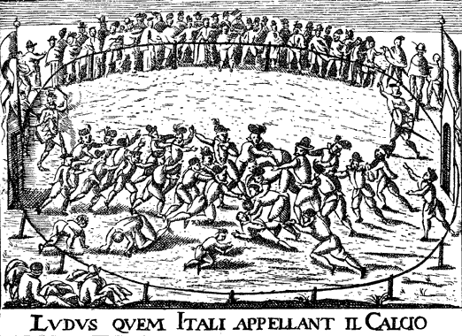 LUDUS QUEM ITALI APPELLANT IL CALCIO: Il gioco del calcio nel 1500 in una stampa italiana del secolo XVI