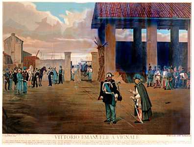 Vittorio Emanuele II e Radetzky a Vignale, 26 marzo 1848.