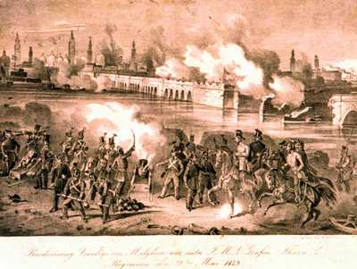 Gli Imperiali Austriaci bombardano Venezia assediata, 29 marzo 1849.