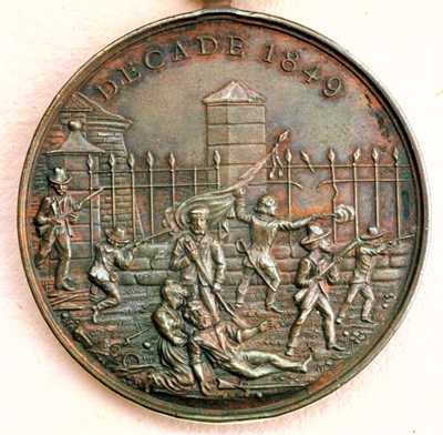 Medaglia commemorativa ai combattenti superstiti delle X giornate del 1849, decretata il 17 marzo 1886. Fronte.
