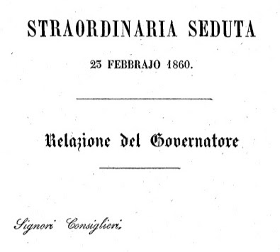 Straordinaria Seduta del Consiglio Provinciale di Brescia, 23 febbraio 1860.
