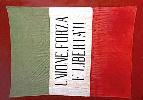 Bandiera repubblicana usata dai patrioti mazziniani.