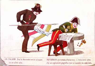 Un patriota Italiano scaccia Metternich.